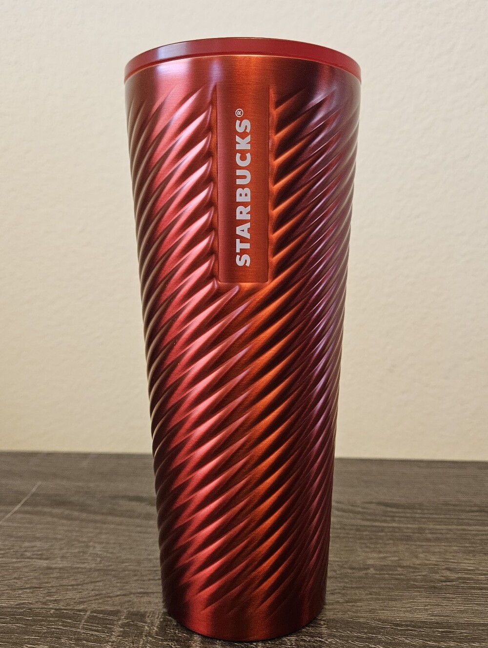 Starbucks Metallic Red Spiral Insulated Tumbler